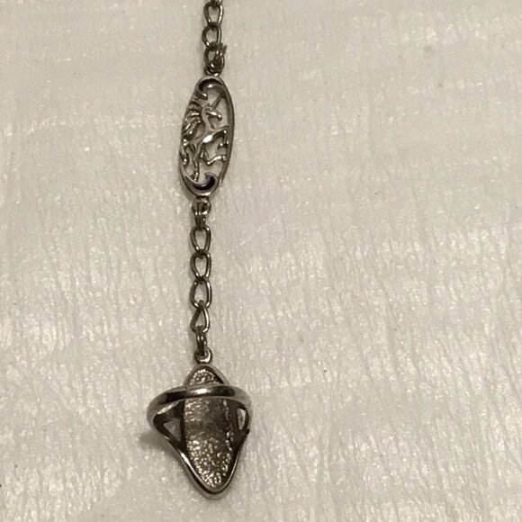 Vintage unicorn slave bracelet w/ ring and inlaid turquoise - Picture 6 of 14